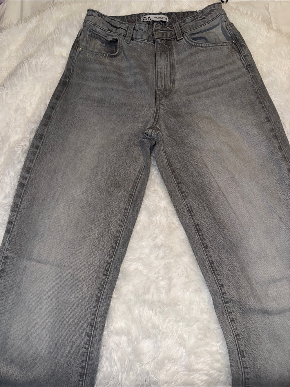 Zara Washed Gray Relaxed Jeans